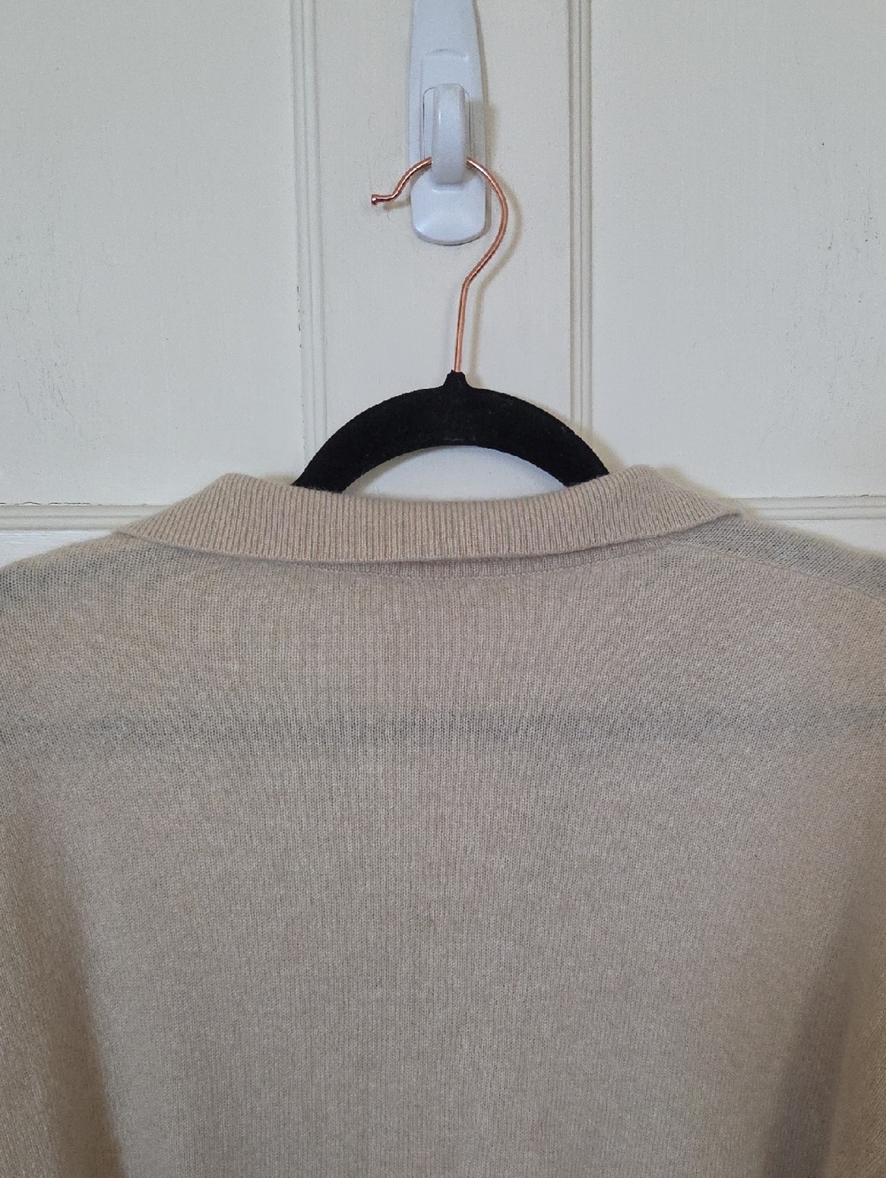 Reformation Women's Polo Cashmere Sweater In Beige Size Small - Picture 12 of 12